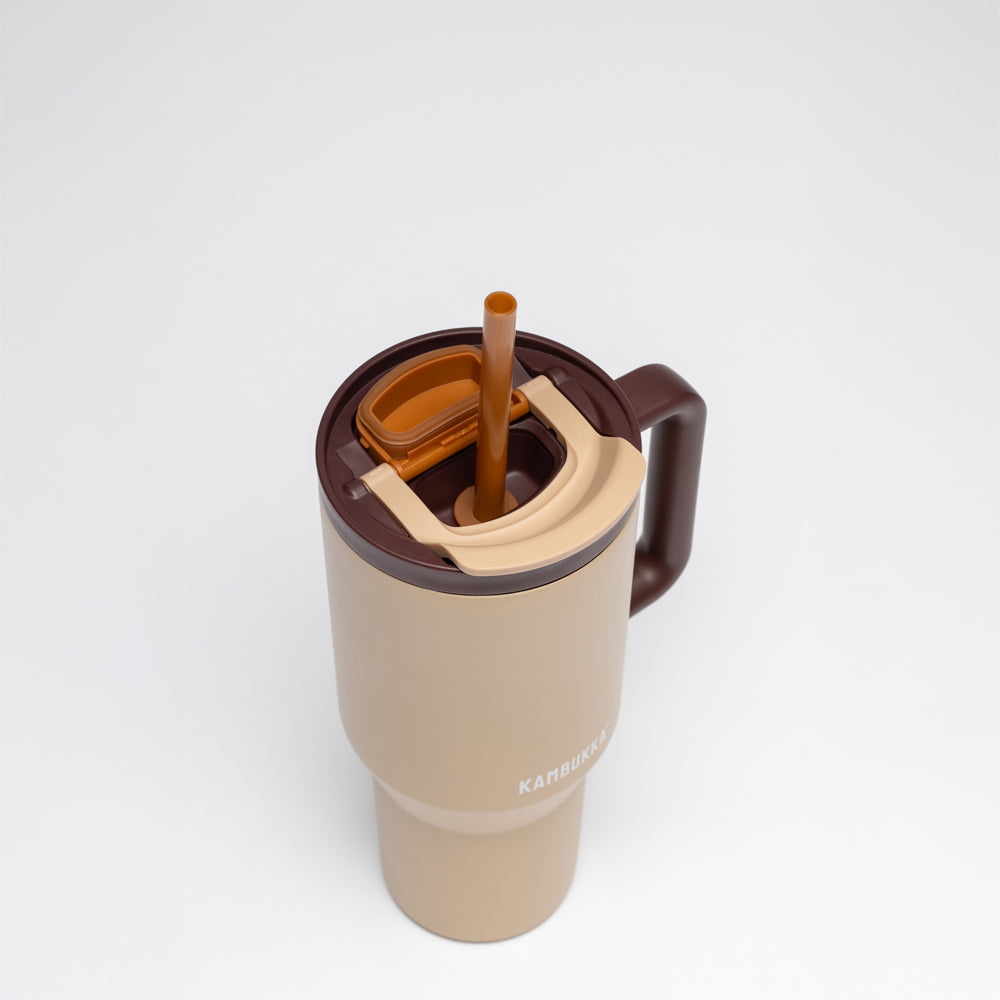 Trinkflasche Kambukka Tumbler 950 ml mit Strohhalm
