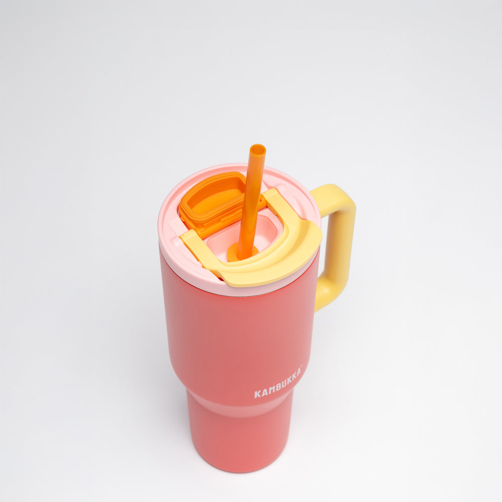 Trinkflasche Kambukka Tumbler 950 ml mit Strohhalm