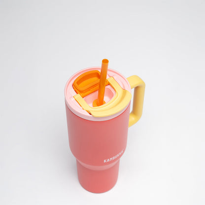 Trinkflasche Kambukka Tumbler 950 ml mit Strohhalm