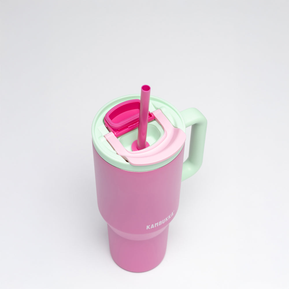 Trinkflasche Kambukka Tumbler 950 ml mit Strohhalm